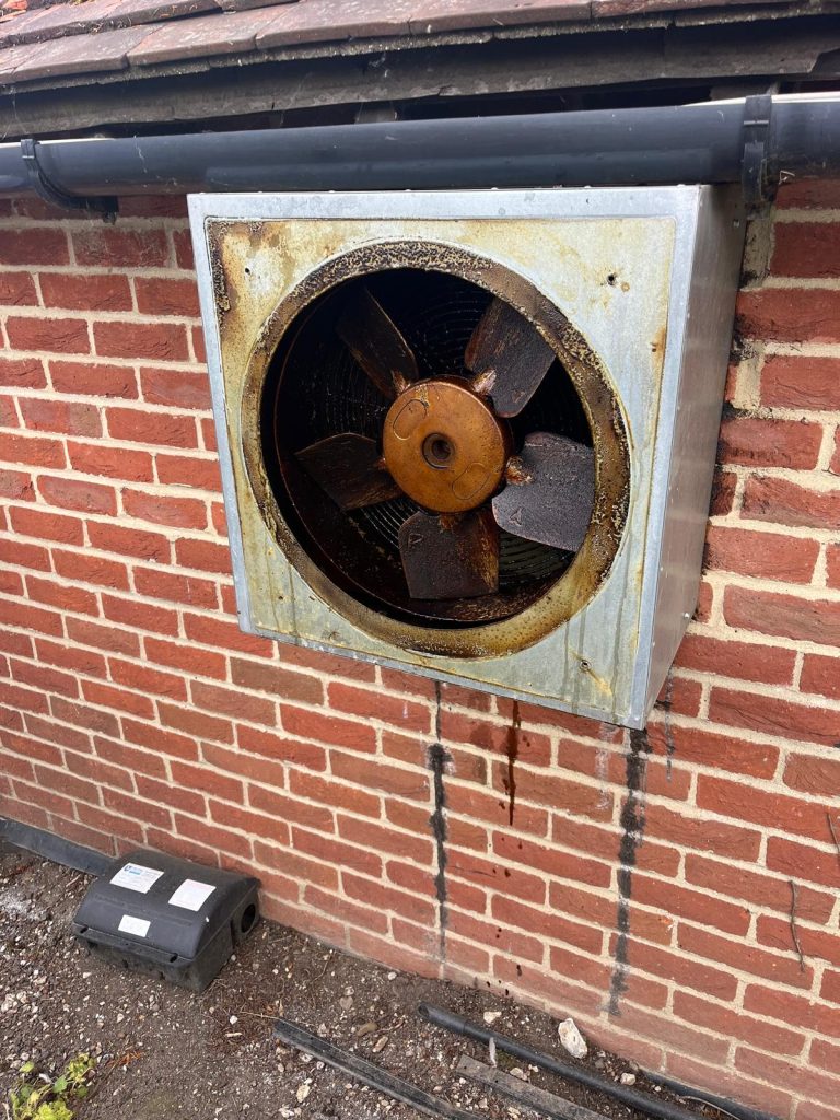 Commercial kitchen extraction fan in Brighton from the historic EC Cleaners archive